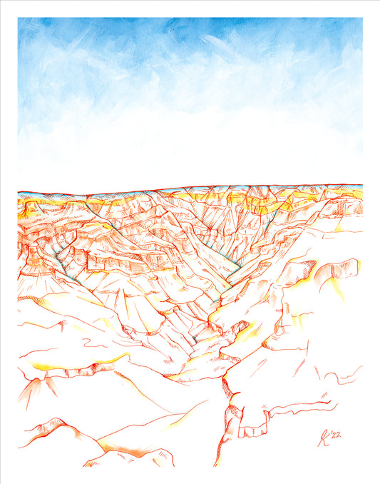 Grand Canyon in Mixed Media - 11 x 14 Print