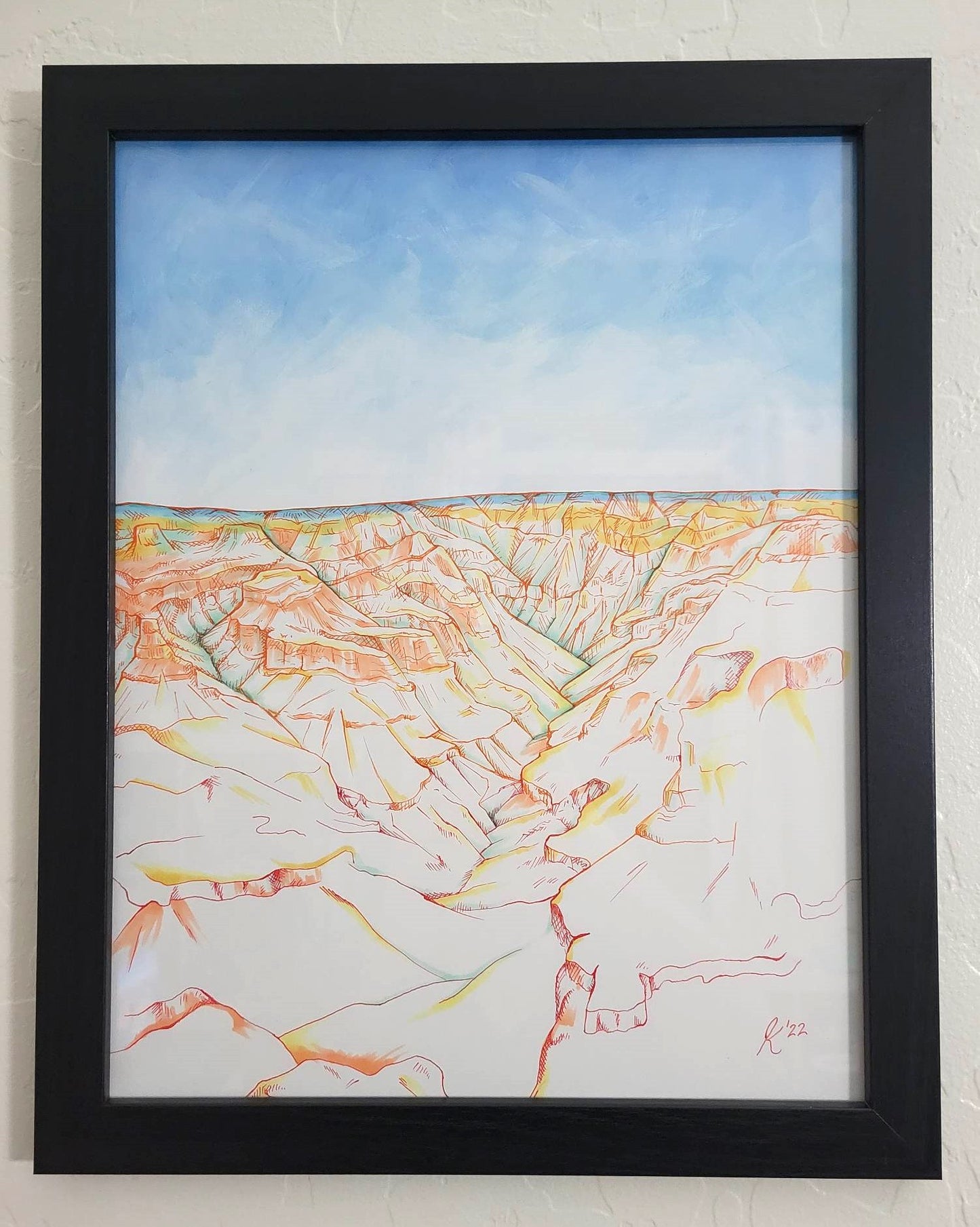 Grand Canyon in Mixed Media - Original Artwork - Framed