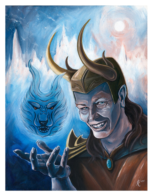 Loki - God of Mischief - Original Painting - Framed