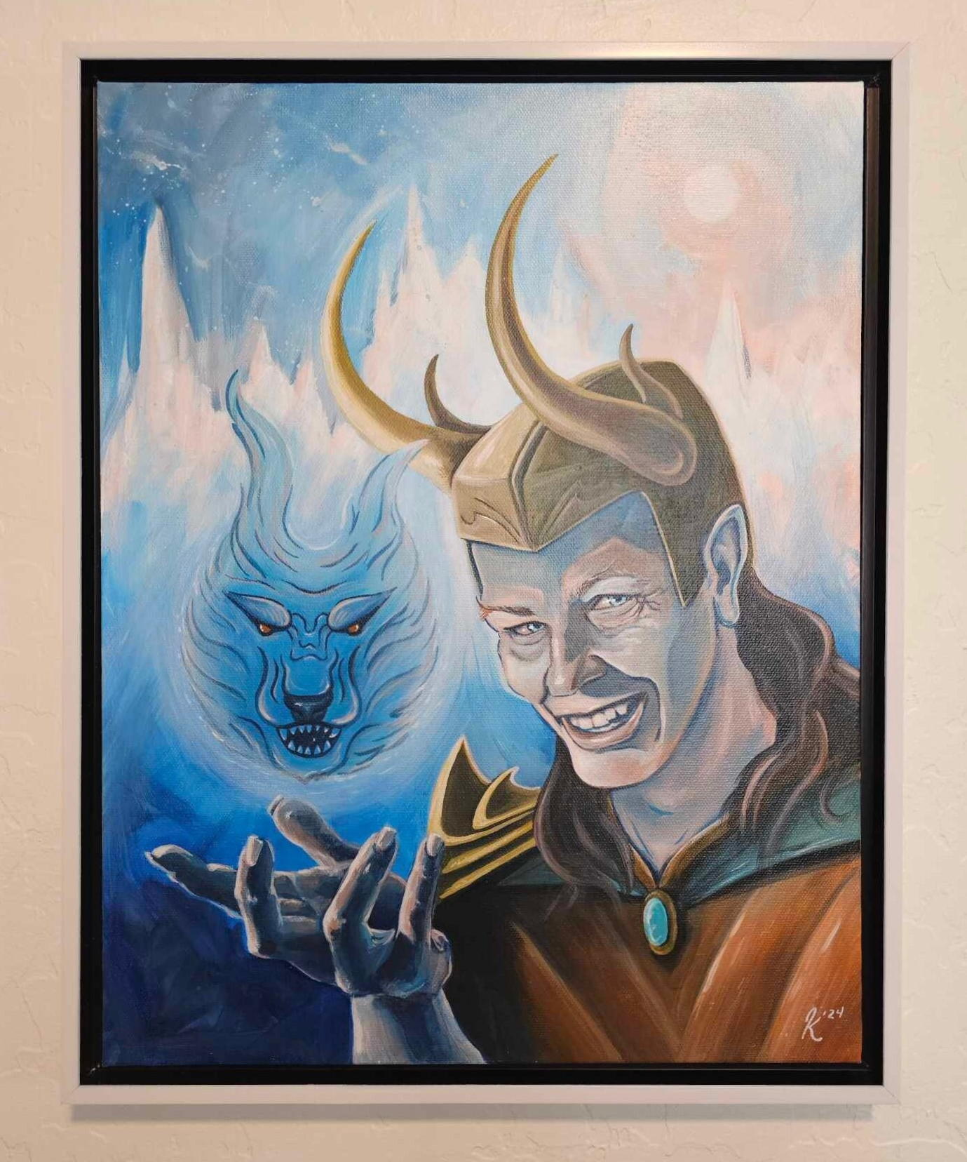 Loki - God of Mischief - Original Painting - Framed