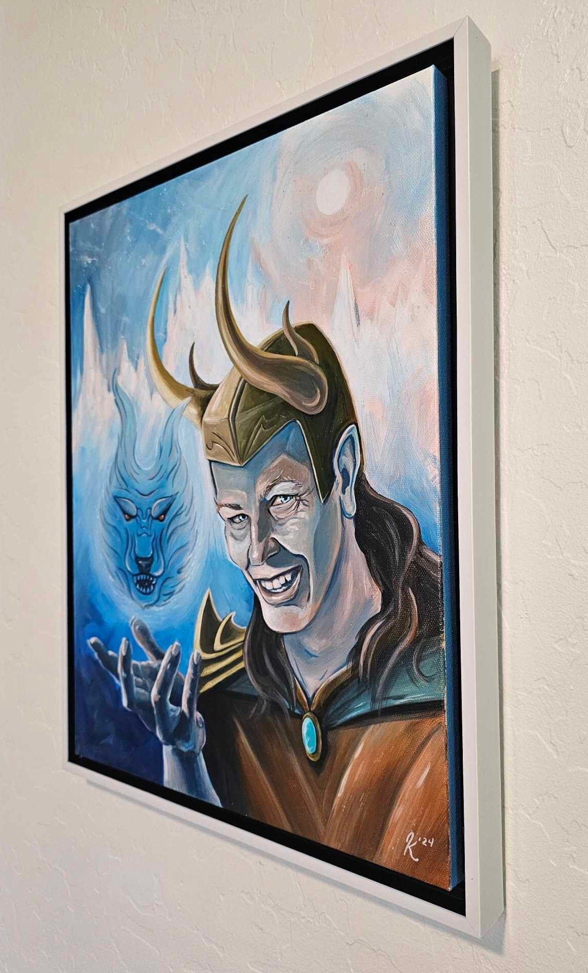 Loki - God of Mischief - Original Painting - Framed