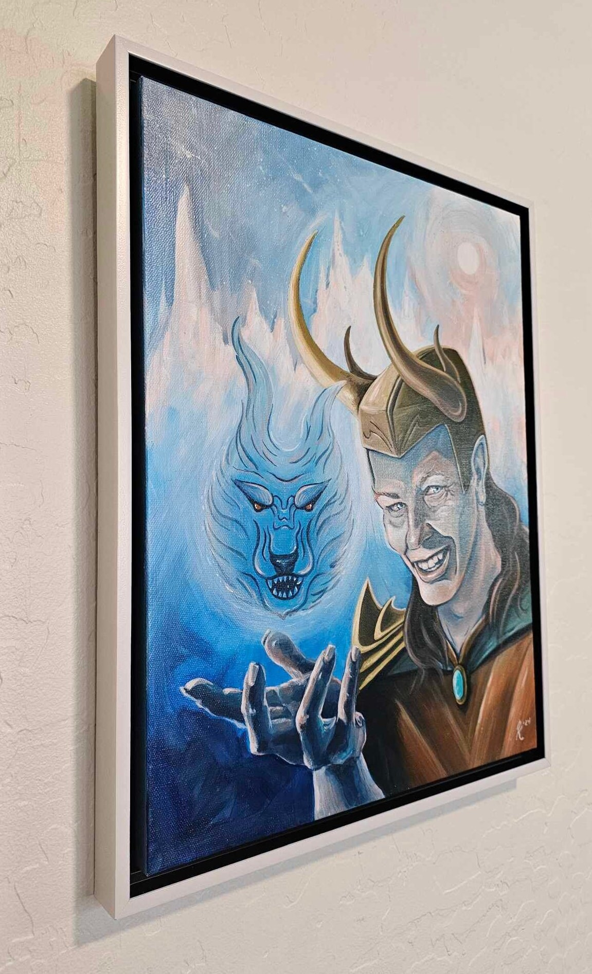 Loki - God of Mischief - Original Painting - Framed