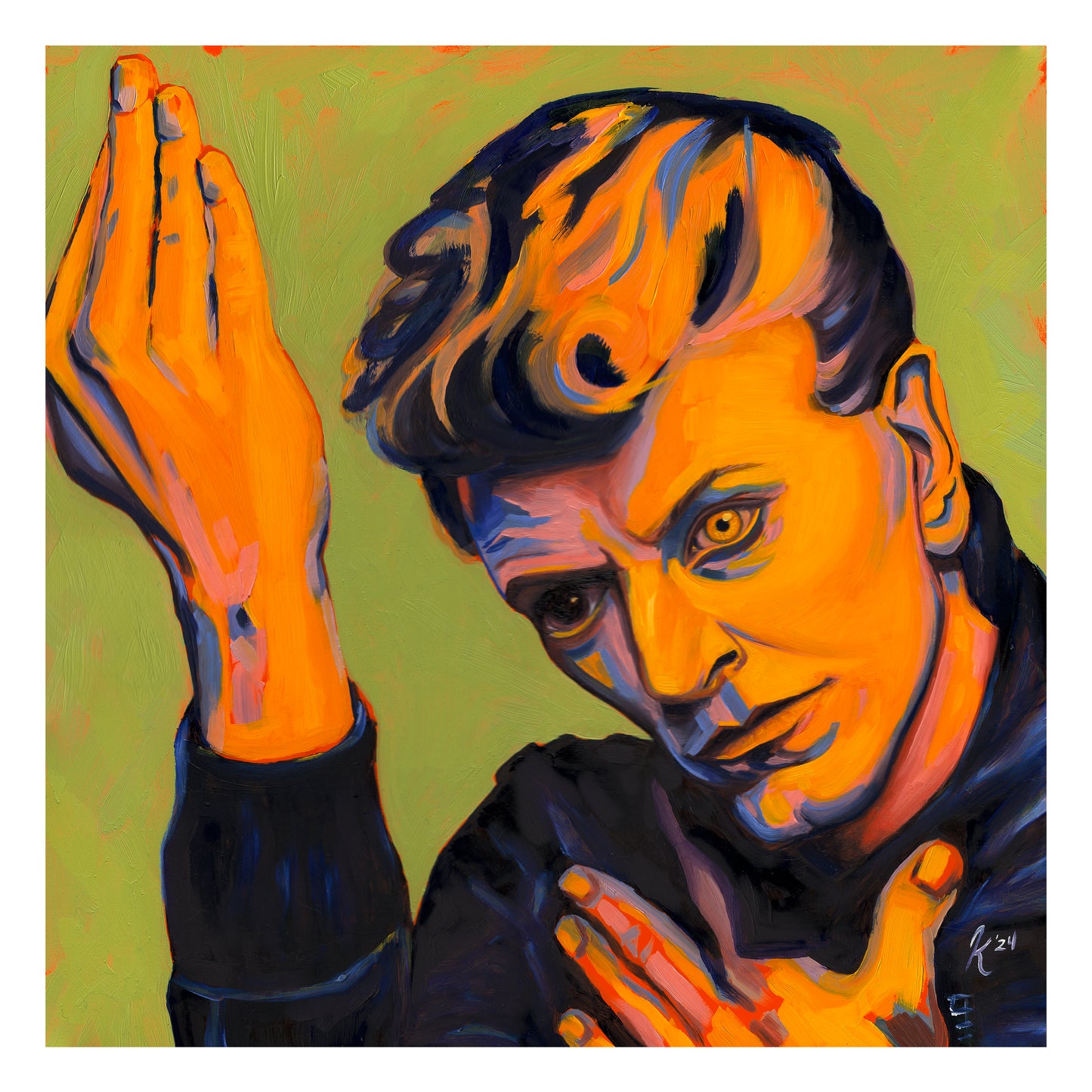 Rebel Rebel - David Bowie Portrait - 12 x 12 Print