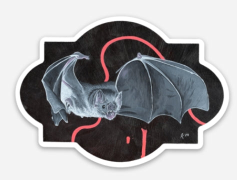 Bat - 2.82" x 2" Die Cut Sticker